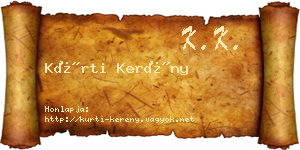 Kürti Kerény névjegykártya